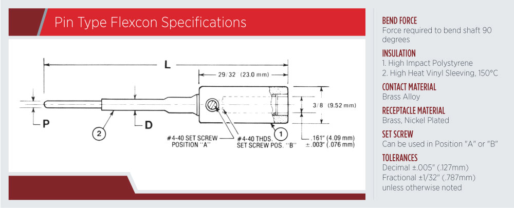 Pin Tyle Flexcon Specifications